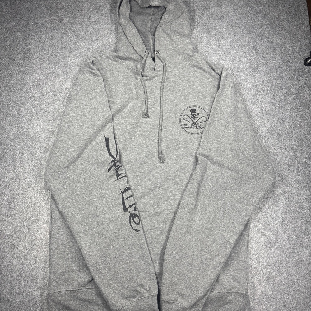 Salt Life Men's XL Hoodie Sweatshirt Gray Long Sleeve surf~fish~diving~beach~~~~